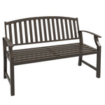 Garden Bench Curved Armrest Brown