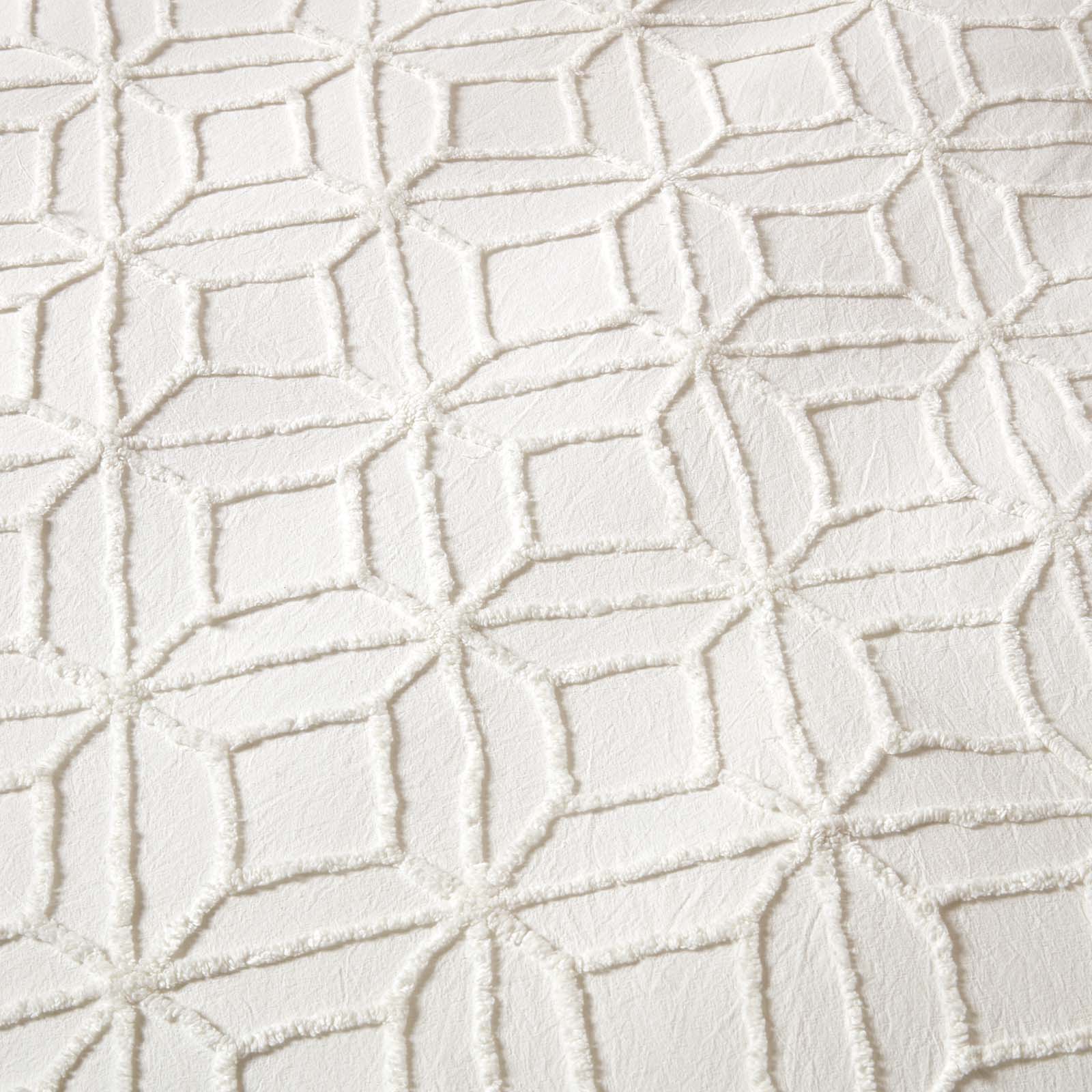 Diamond Cotton Tufted Duvet Cover Set | Double | White