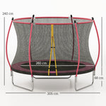 10ft Trampoline With Enclosure Net And Spring Cover | Pink