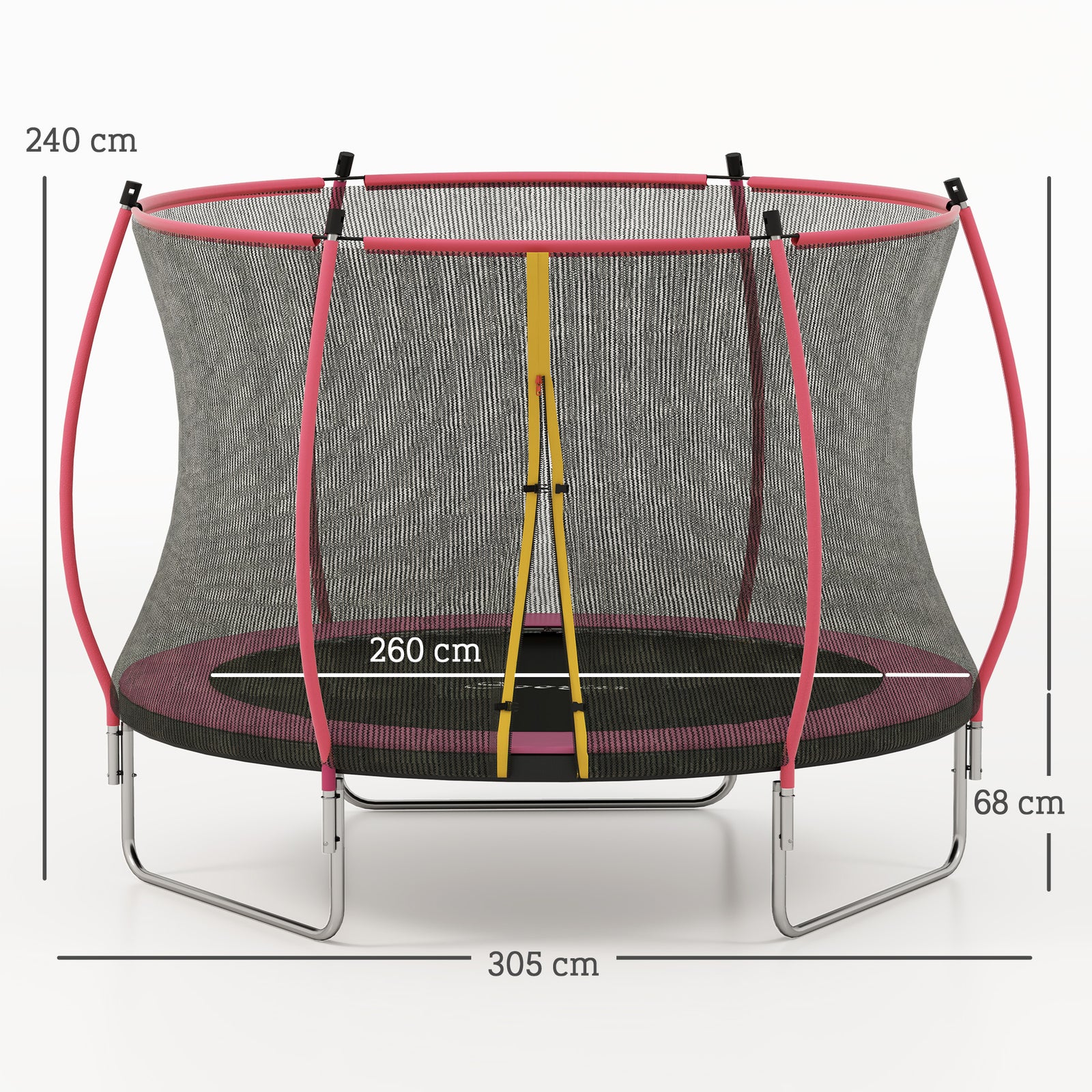 10ft Trampoline With Enclosure Net And Spring Cover | Pink