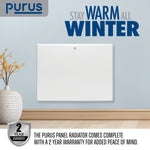 Electric Radiator Panel Heater Eco Bathroom Safe Wall Mounted Or Floorstanding Timer Thermostat Lot 20 | 600w | White
