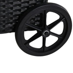 Rattan Sun Lounger Set With Side Table And Cushion | Black