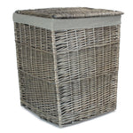 Antique Wash Square Laundry Basket With Grey Sage Lining | Large