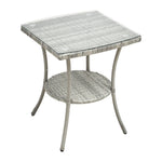 3-piece Pe Rattan Garden Furniture Set, Outdoor Patio Table And Chairs Set | Grey