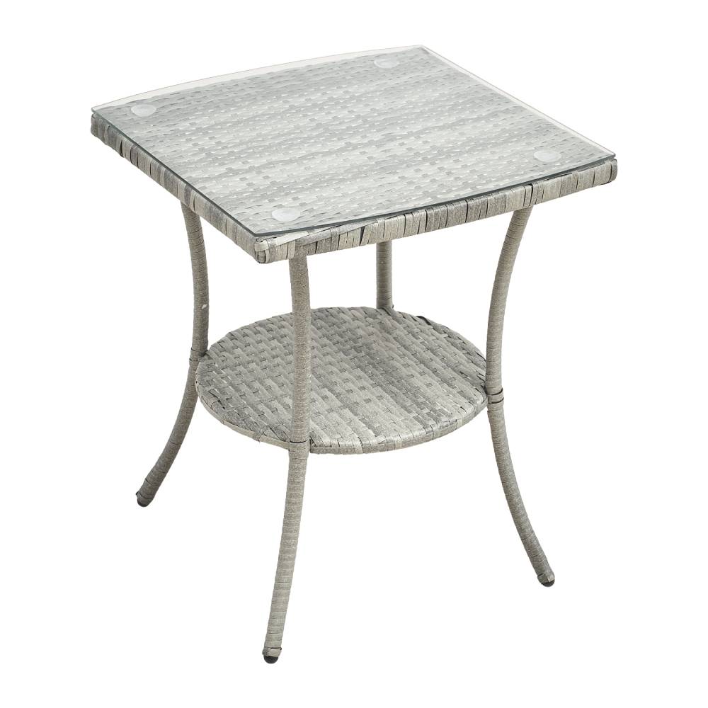 3-piece Pe Rattan Garden Furniture Set, Outdoor Patio Table And Chairs Set | Grey