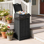 Outsunny 110 L Outdoor Bin With Dual Lid, side holder, Drip Tray, Black