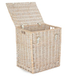 Wicker White Wash Vintner Storage Picnic Basket | Small | White