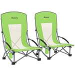 Set Of 2 Folding Beach Chair, Camping Chair With Carry Bag | Green