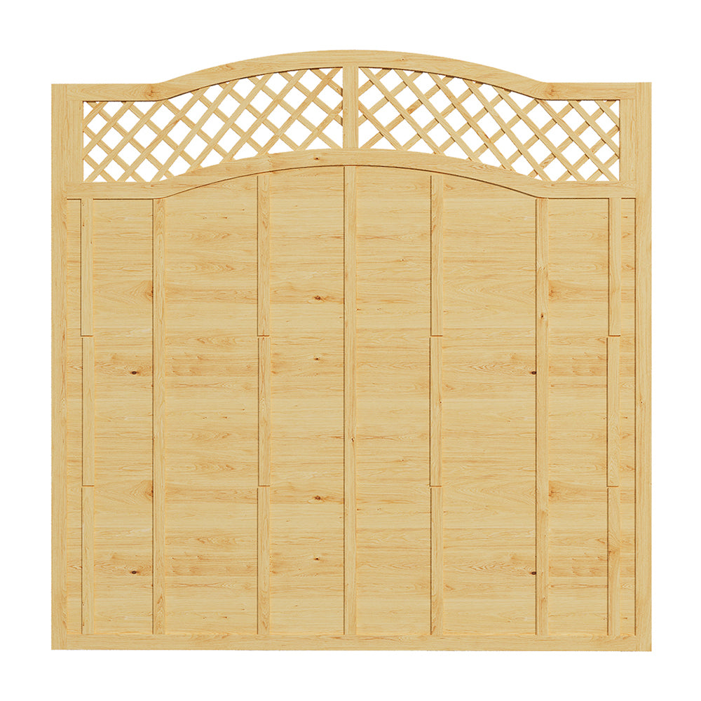 Omega Spruce Wood Fence Panel With Lattice Top 180cm W X 90/120/180cm H – Natural Finish, Durable, Easy Diy Garden Privacy Screen | Large