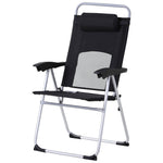 Folding Camping Chair, 3-position Recliner, Black | Black