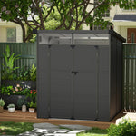 6 X 6ft Plastic Garden Shed With Windows And Air Vents | Dark Gray