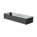Rectangular Galvanized Steel Raised Garden Bed 180cm W X 60cm D X 30cm H | Black