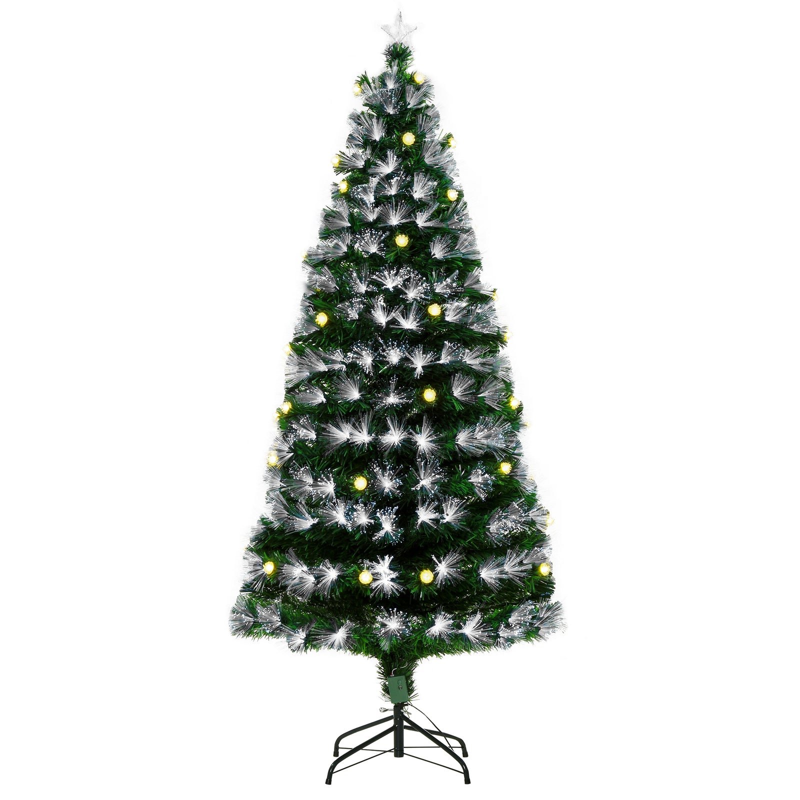 6ft White Light Artificial Christmas Tree W/ 230 Led Star Topper Tri-base | 6ft | Green
