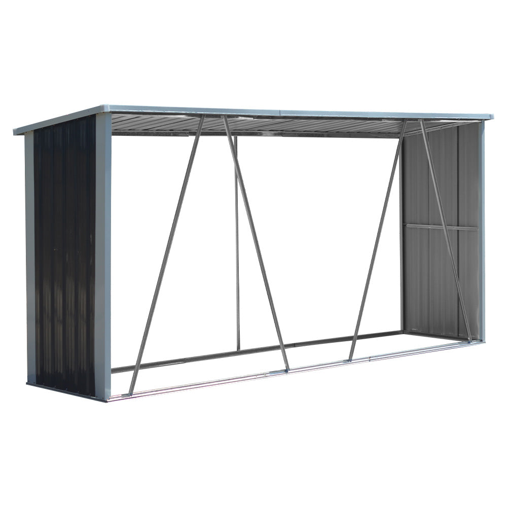 Outdoor Steel Firewood Rack Zinc Steel Firewood Log Storage Shed
