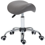 Pu Leather Saddle Stool W/ Moulded Padded Seat Adjustable | One Size | Gray