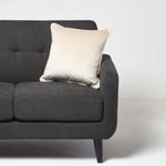Filled Velvet Cushion With Piped Edge 46 X 46 Cm | 45cm x 45cm | Cream