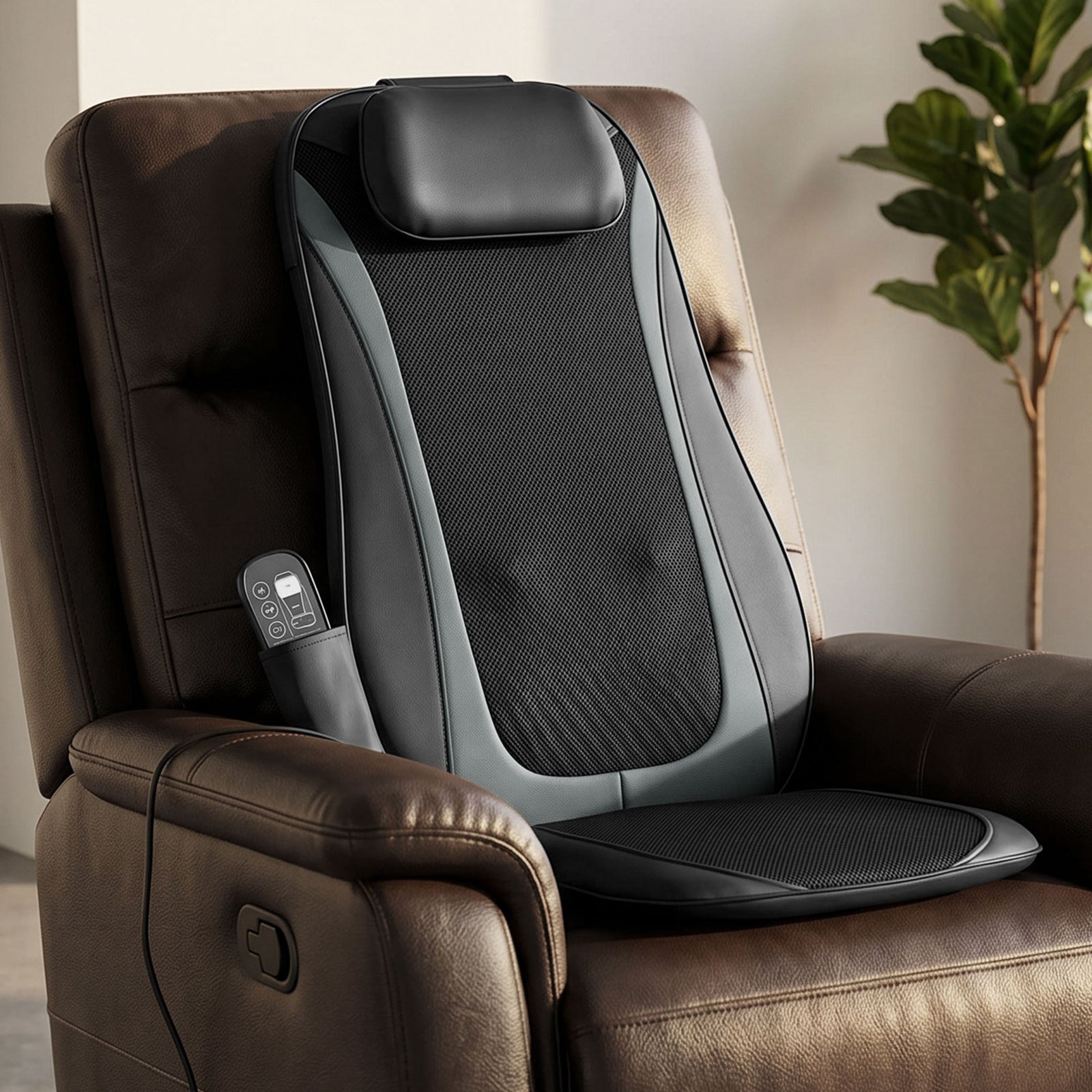 HOMCOM Back Massager With Heat, Deep Tissue Massage Chair For Home Office