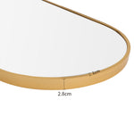 40x120cm Modern Oval Metal Full Length Wall Mirror | Gold