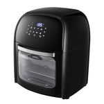 12l Digital Air Fryer Oven With Rotisserie & Skewer Set – 1800w Large Capacity, Touch Panel, 8 Preset Modes, Mesh Tray & Oil Collection Tray