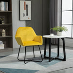 Accent Chair Velvet-feel Upholstered Lounge Armchair | One Size | Yellow