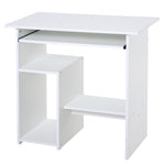 Compact Computer Table, Keyboard Tray | White