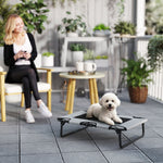 Pawhut Raised Dog Bed With Breathable Mesh For S & M Dogs, Light Grey