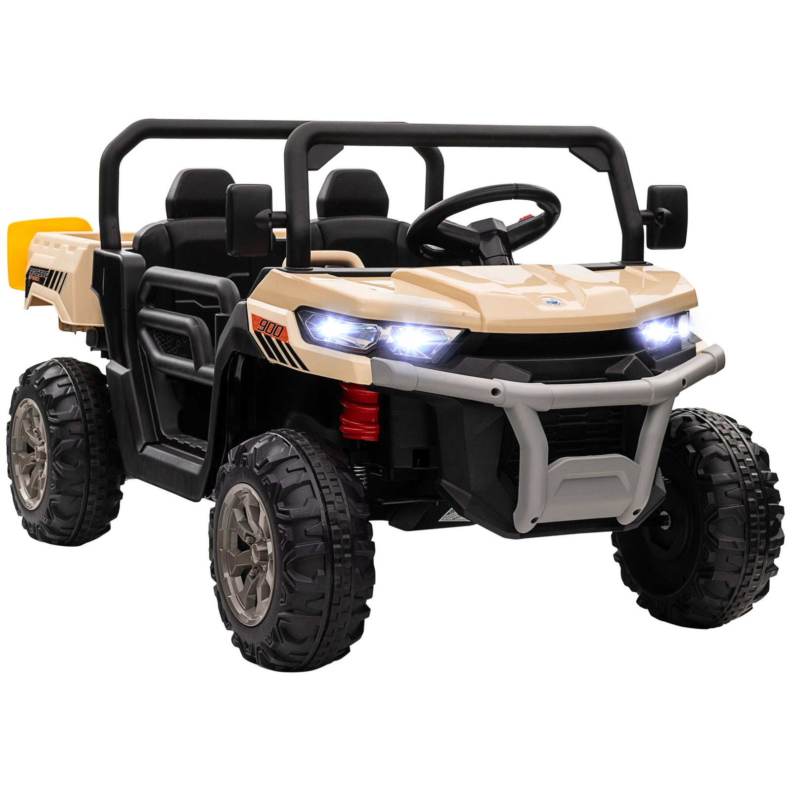 12v Two-seater Kids Electric Ride-on Car W/ Electric Bucket | Yellow