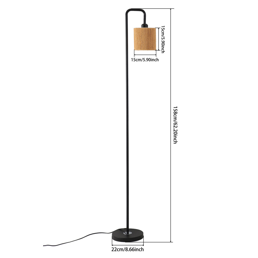 Modern Cylindrical Rope Floor Lamp