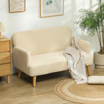 2 Seater Sofa With 21cm Thick Padding And Wood Legs | Cream