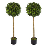 120cm Pair Of Pair Of 4ft Artificial Boxwood Buxus Ball Topiary Tree