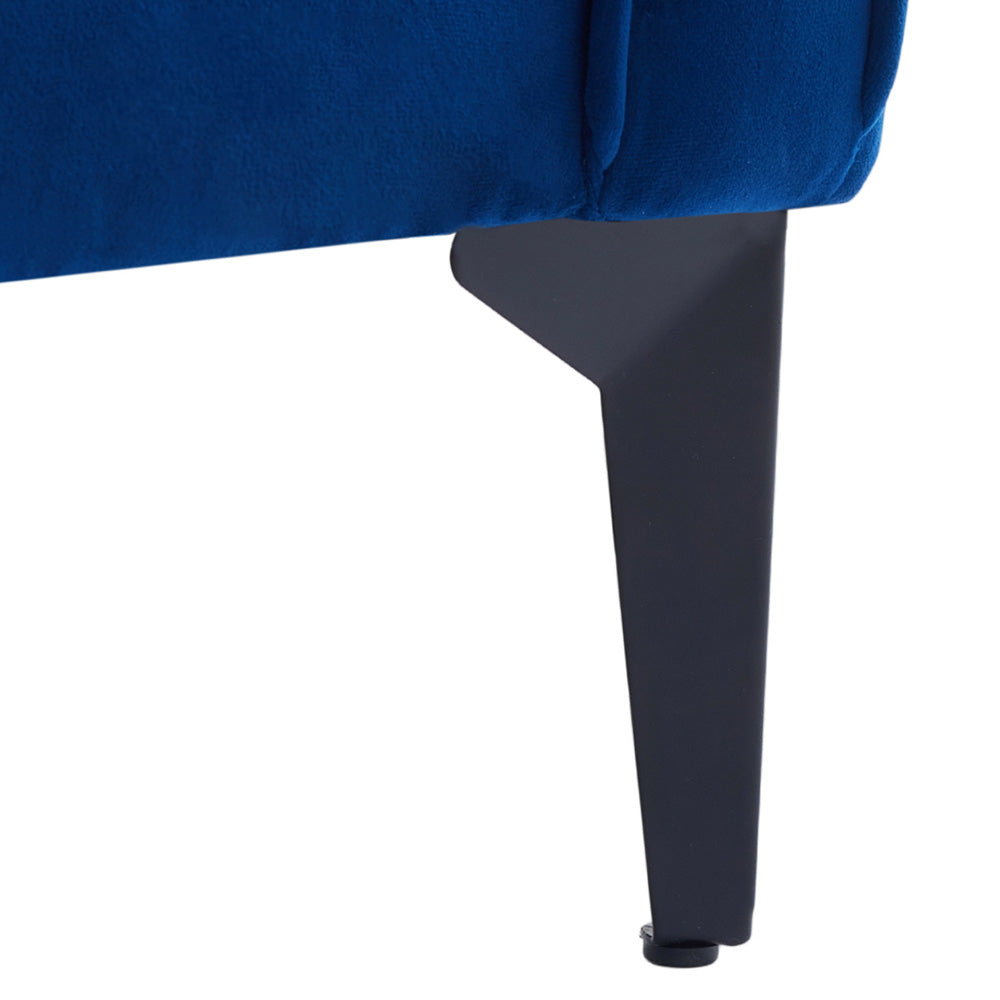 Contemporary Upholstered Armchair – Velvet Accent Chair For Living Room Or Study | Blue