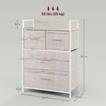 HOMCOM Bedroom Chest Of Drawers 4 Drawer Dresser W/ Shelf