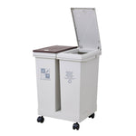 24l/40l Dual Compartment Trash Can With Lids And Wheels – Dry And Wet Waste Separation | Large