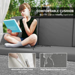 7 Piece Rattan Furniture Set W/ Cushioned Seat, Footstool