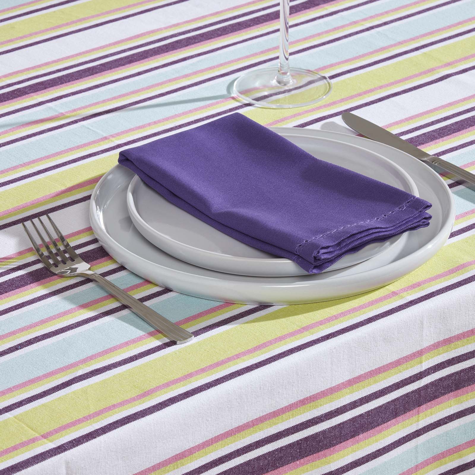 Plain Cotton Fabric 4 Napkins Set | 45cm x 45cm | Purple
