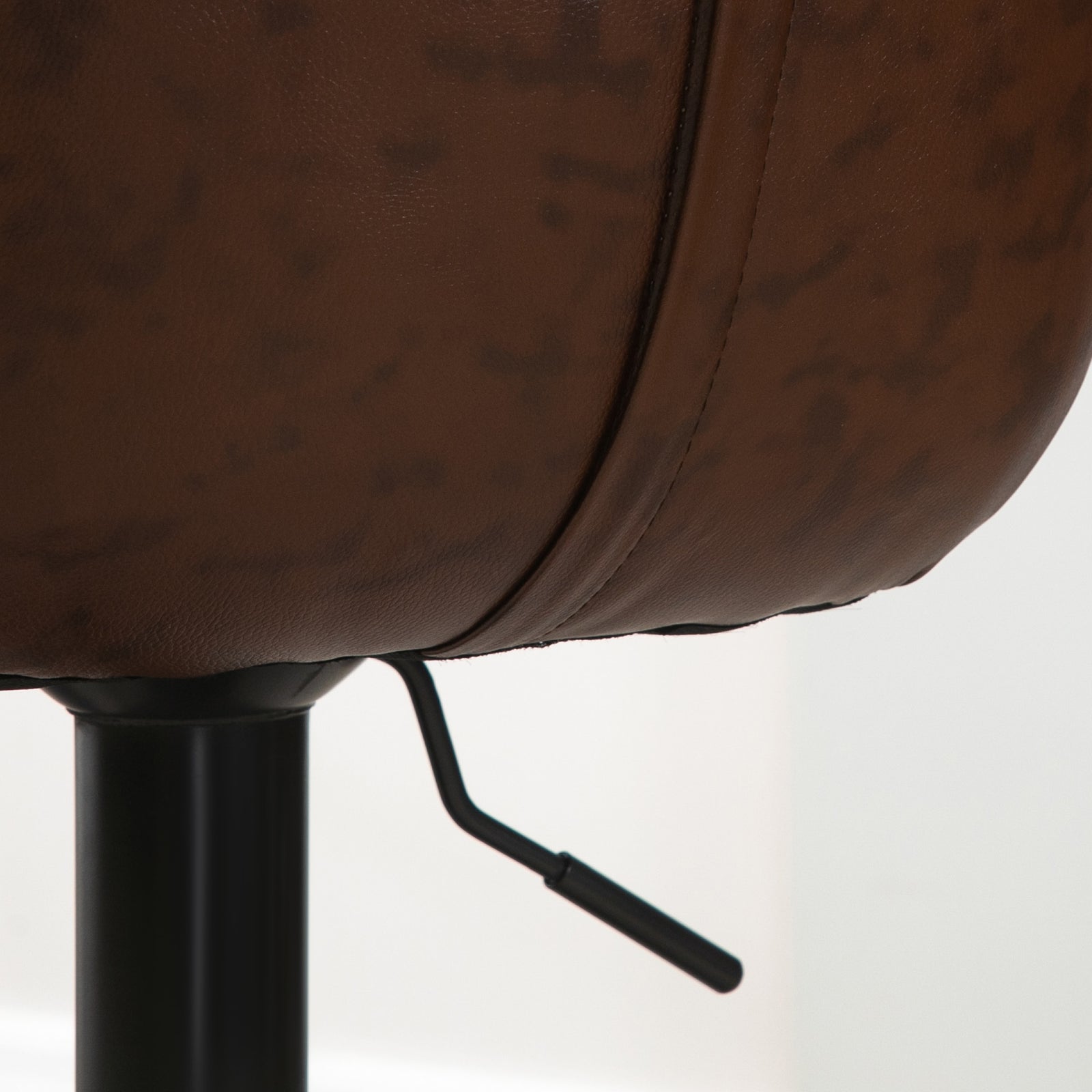 Modern Swivel Bar Stools Adjustable Pu Brown