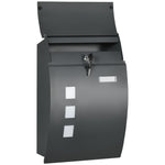Wall Mounted Mailbox With 2 Keys, Anthracite Grey