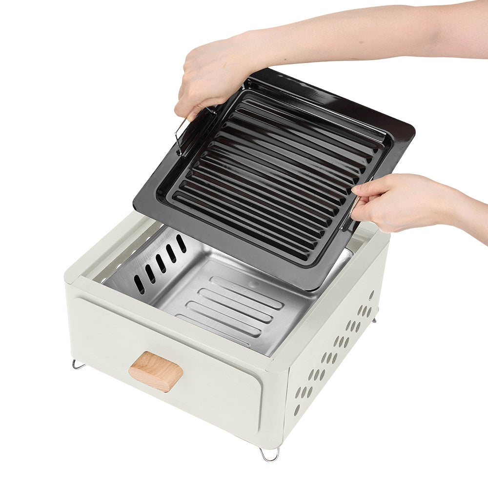 Living and Home Portable Metal Bbq Grill & Tea Stove With Foldable Legs