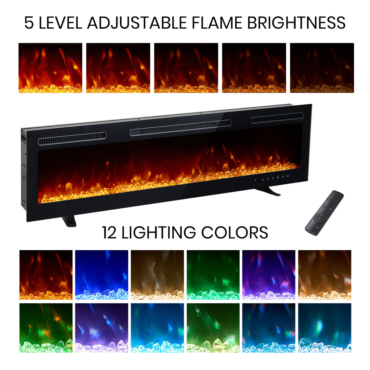 Breeins Electric Fireplace With Remote Control