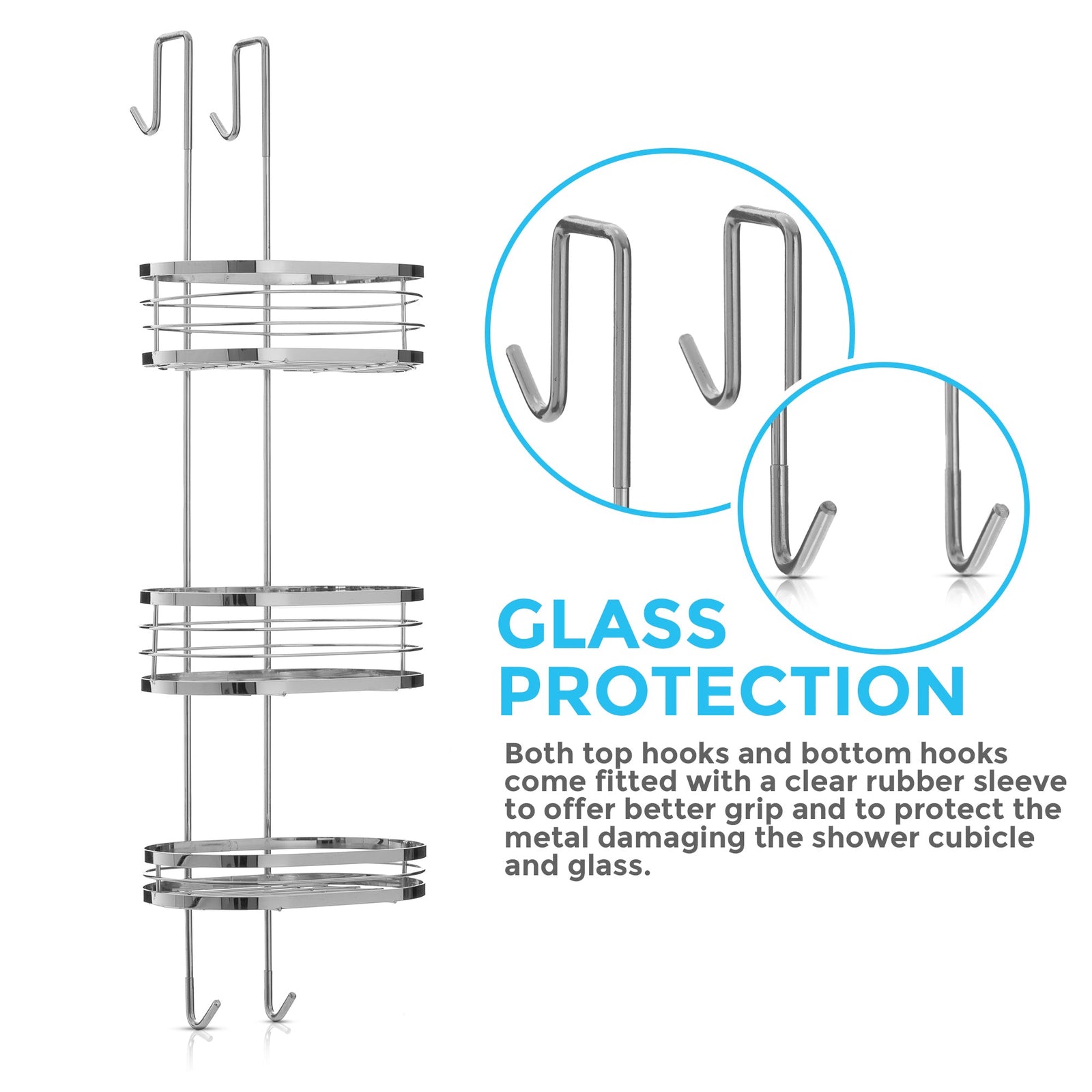 Over Shower Hanging Rack - Chrome