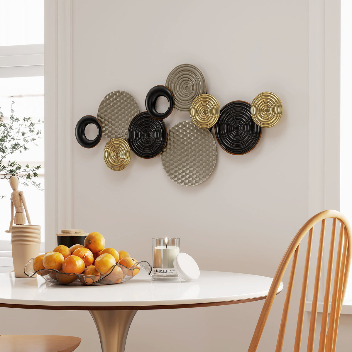 HOMCOM Metal Wall Art, Large 3d Wall Sculpture For Living Room Dining Room