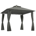 3x3m Garden Gazebo, Double Roof | Dark Grey