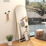 Full Length Mirror, 165x60cm, Arched, Free Standing | Gold