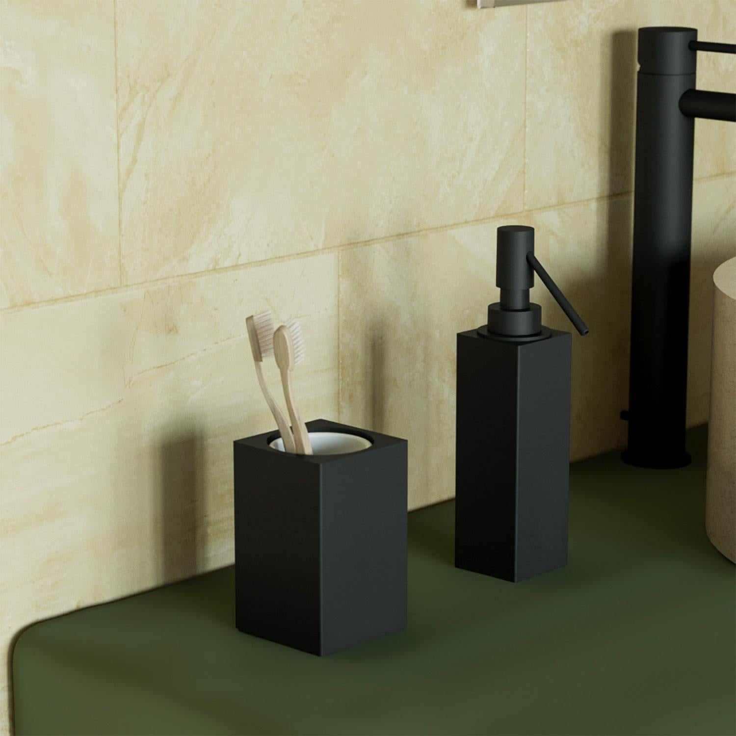 Soap Dispenser, 125ml Capacity, Black Matt Freestanding Collection Metric