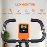 Folding Exercise Bike W/ Arm Bands And Hand Pulse Sensor | Orange