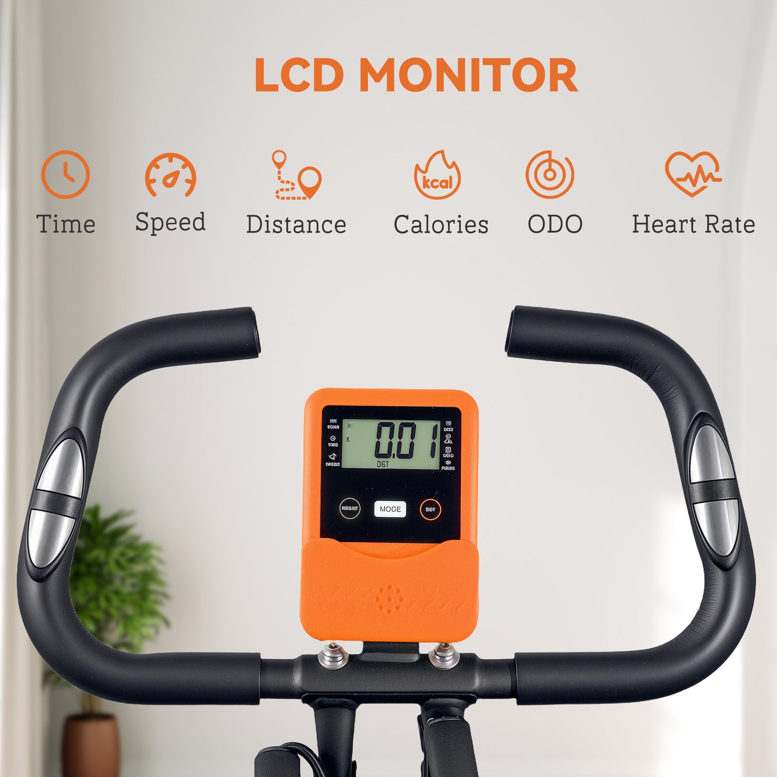 Folding Exercise Bike W/ Arm Bands And Hand Pulse Sensor | Orange