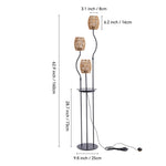 Breeins 3-light Braid Lampshade E27 Tray Table Floor Lamp