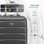 55x35x20cm Lightweight 4 Wheel Cabin Carry On Suitcase Overhead Case Approved For 100+ Airlines With Integrated Tsa Lock | 55 x 35 x 20cm | Charcoal