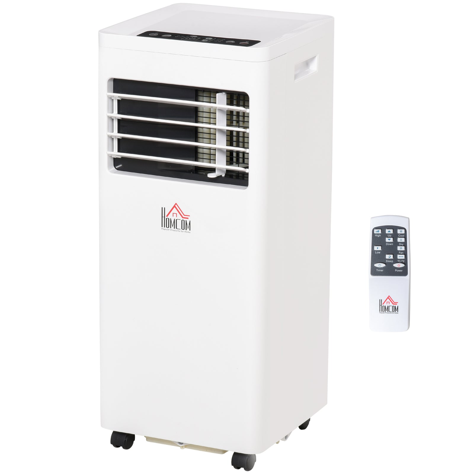 HOMCOM Mobile Air Conditioner White W/ Remote Control Cooling Ventilating