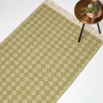 Lima Handwoven Green Cotton Textured Rug | 120cm x 180cm | Ochre